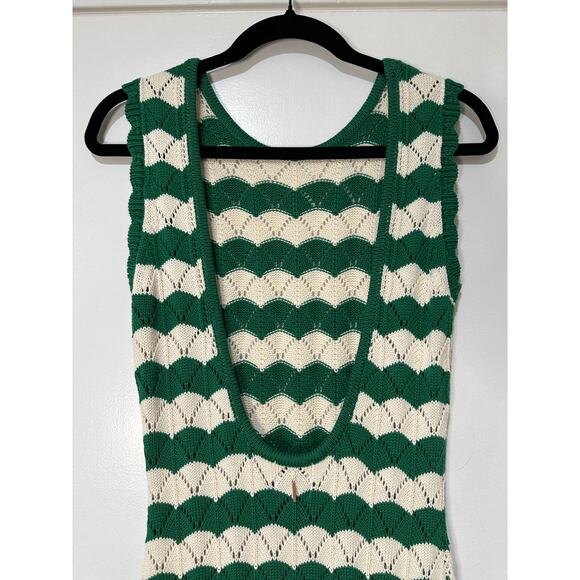 Misa Los Angeles Miss Rosalia Crochet Knit Maxi Dress Emerald Cream Small NWT - Picture 10 of 14